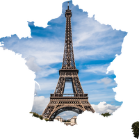 Eiffel tower in the Shape of France Vector Clipart