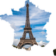 Eiffel tower in the Shape of France Vector Clipart