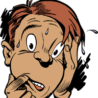Face of sweating worried boy vector clipart