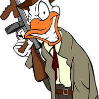 Gangster Crime Duck Vector Clipart