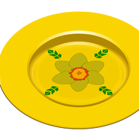 Golden Flower Plate Vector Clipart