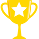 Golden Trophy with white Star vector file
