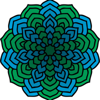 Green and Blue Mandala vector clipart