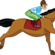 Horse with Jockey Vector Art