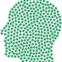 Literal Pothead made of Marijuana Leaves vector clipart