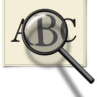 Magnifying Glass looking at ABC's vector clipart