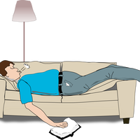 Man Sleeping on couch vector clipart
