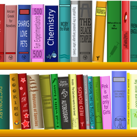 Many Books on the shelf Vector Clipart