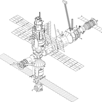 MIR Space Station Sketch vector clipart