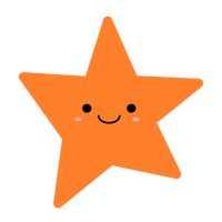 Orange Star vector clipart