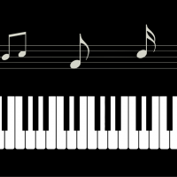 Piano Keyboard with Notes vector file