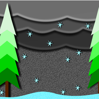 Pine Trees and Winter Snowflakes vector art