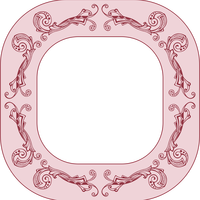 Pink Flower Picture Frame Vector Clipart