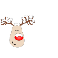 Reindeer with Red Nose and Antlers vector clipart
