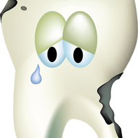 Sad Decaying Tooth Vector Clipart