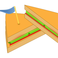 Sandwich with blue flag