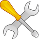 Screwdriver and Wrench Vector Clipart