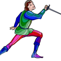 Shakespeare fencing character vector clipart