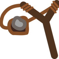 Slingshot with stone in it vector clipart