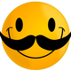 Smiley with Mustache Vector Clipart