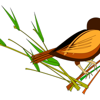 Sparrow sitting on Branch Vector Clipart