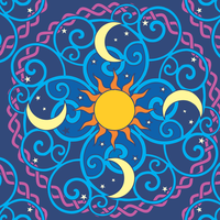 Sun Moon Mandala vector clipart