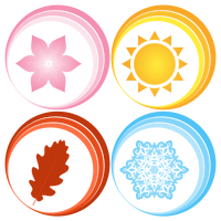 Symbols for Four Seasons Vector Clipart
