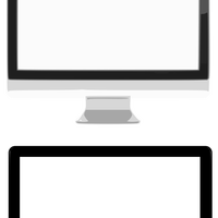 Two Computer Monitors Vector Clipart