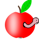 Worm in an apple vector clipart