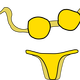 Yellow Bikini Bathing Suit Vector Clipart