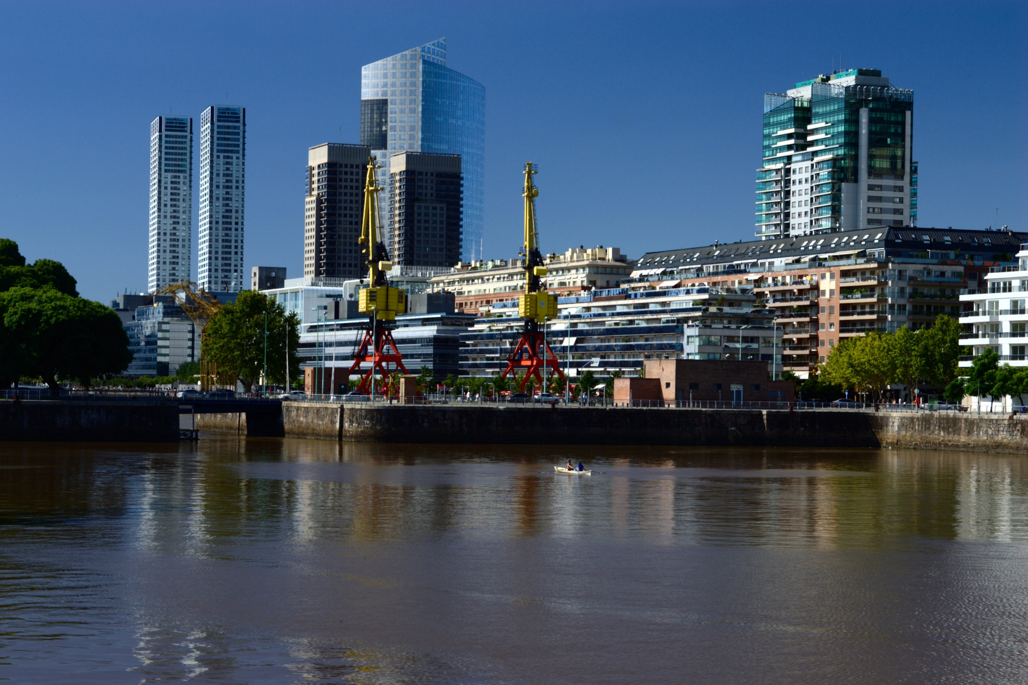 Skyline along the river in Buenos Aires, Argentina image - Free stock