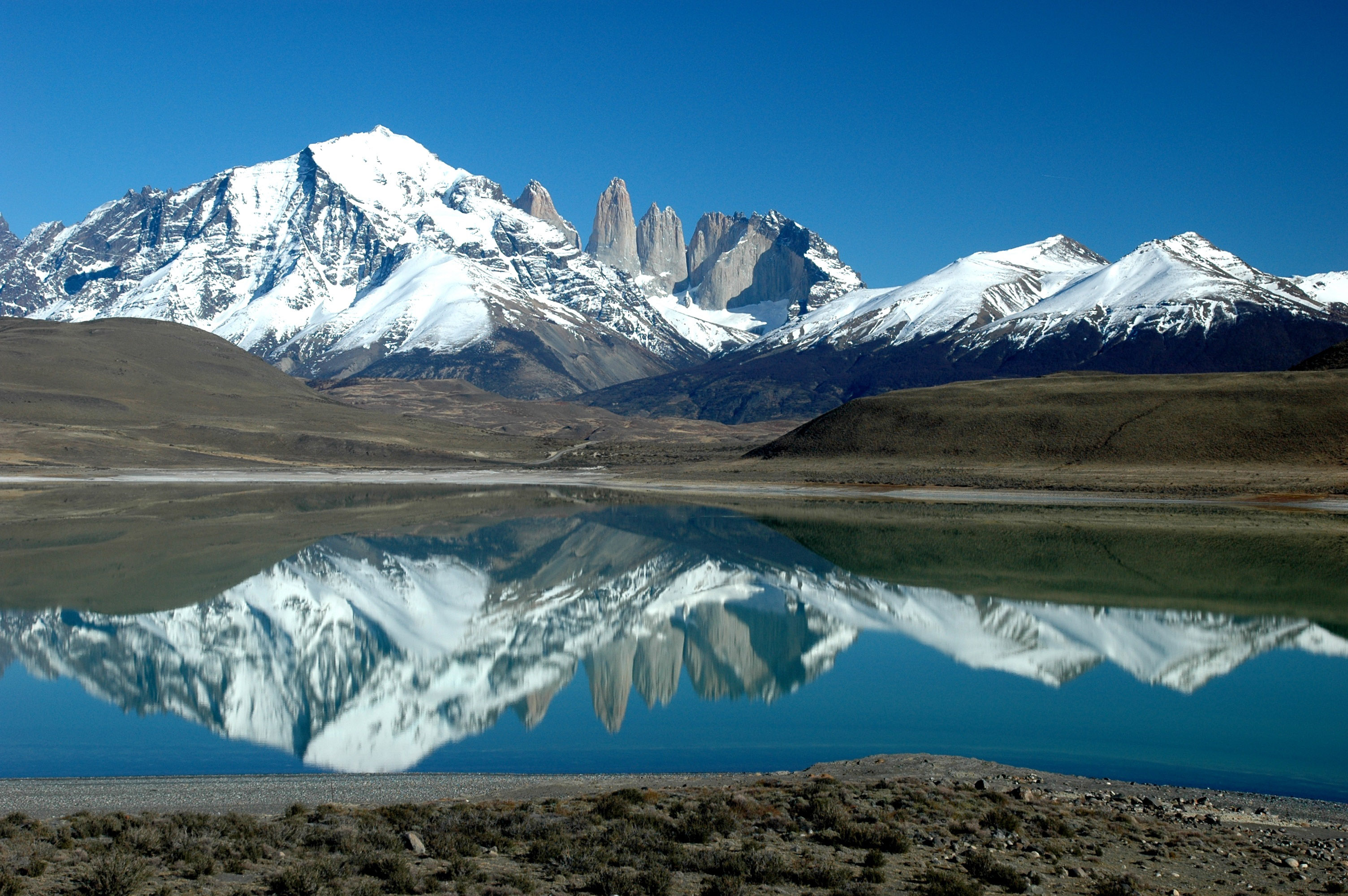 Andes Mountains Lake Reflection landscape in Argentina image - Free