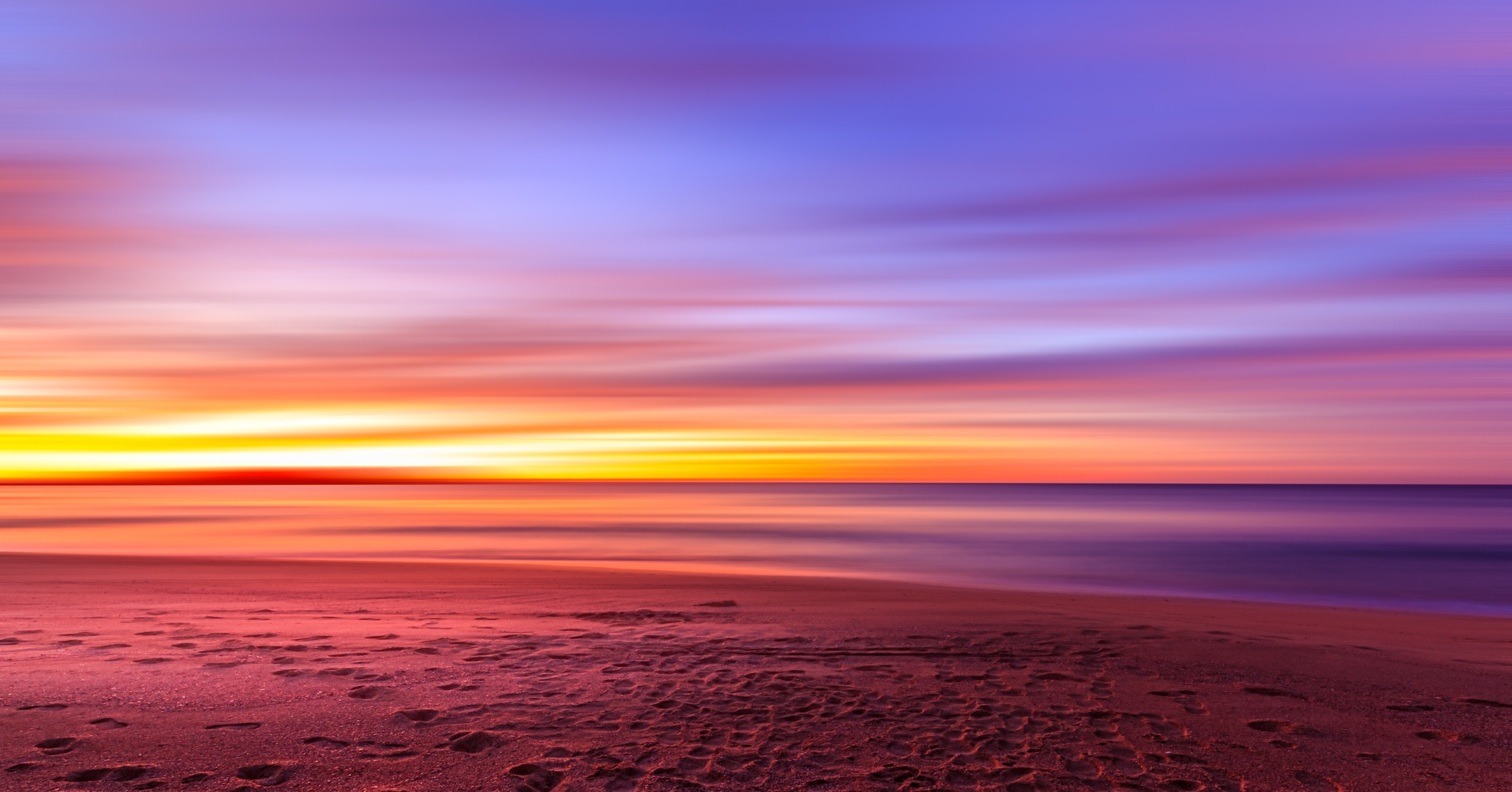 Beautiful Landscape Sunset And Dusk On The Beach At Sydney New South