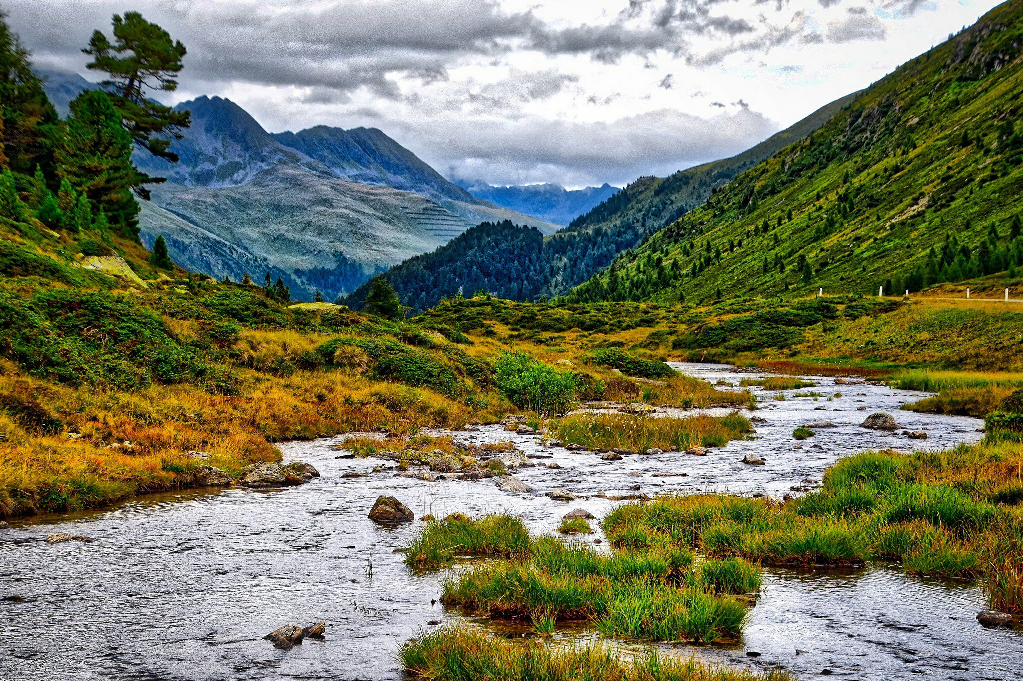 Mountain Valley Landscape With Stream Running Through Image Free Stock Photo Public Domain Photo Cc0 Images