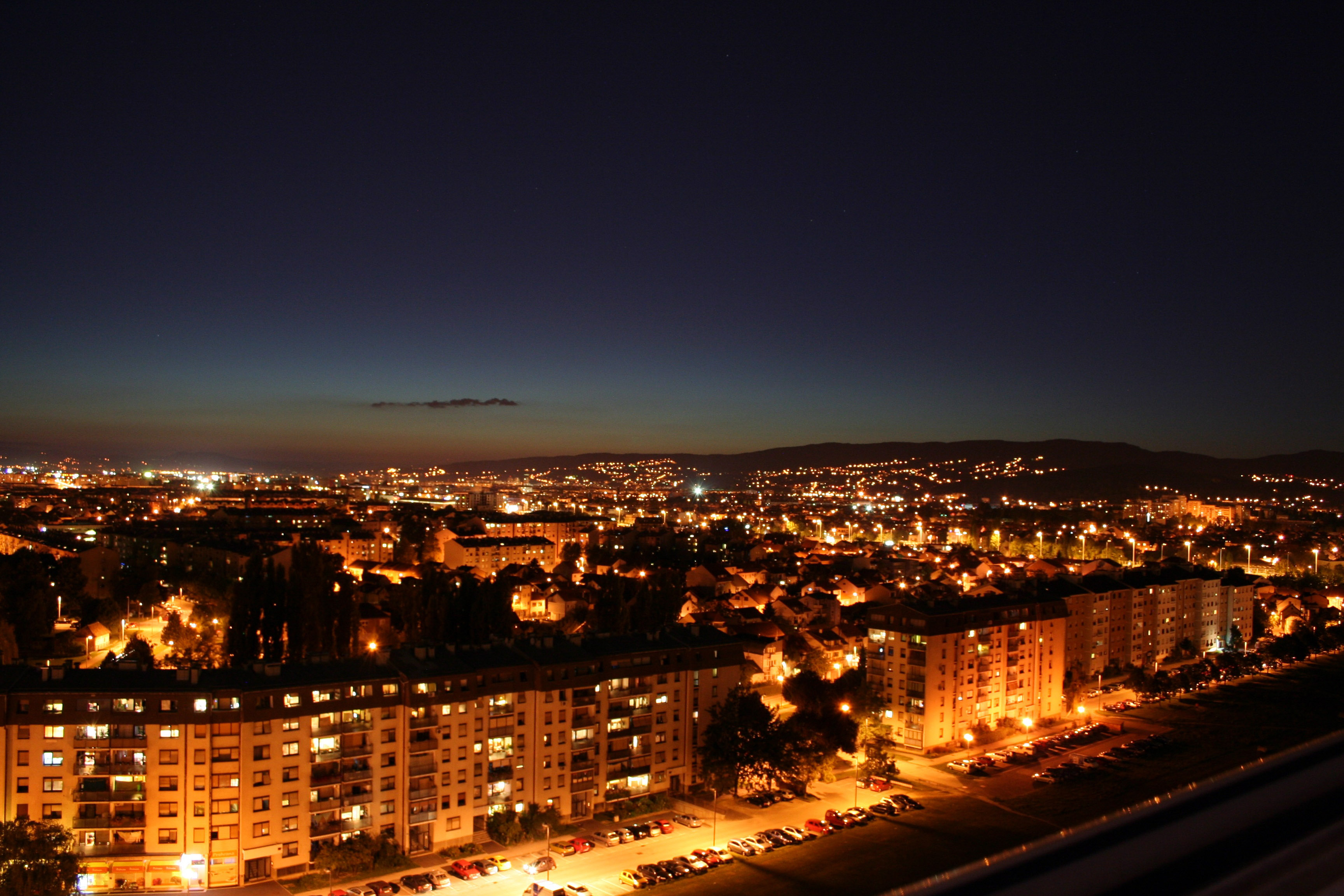 Night Cityscape In Zagreb Croatia Image Free Stock Photo