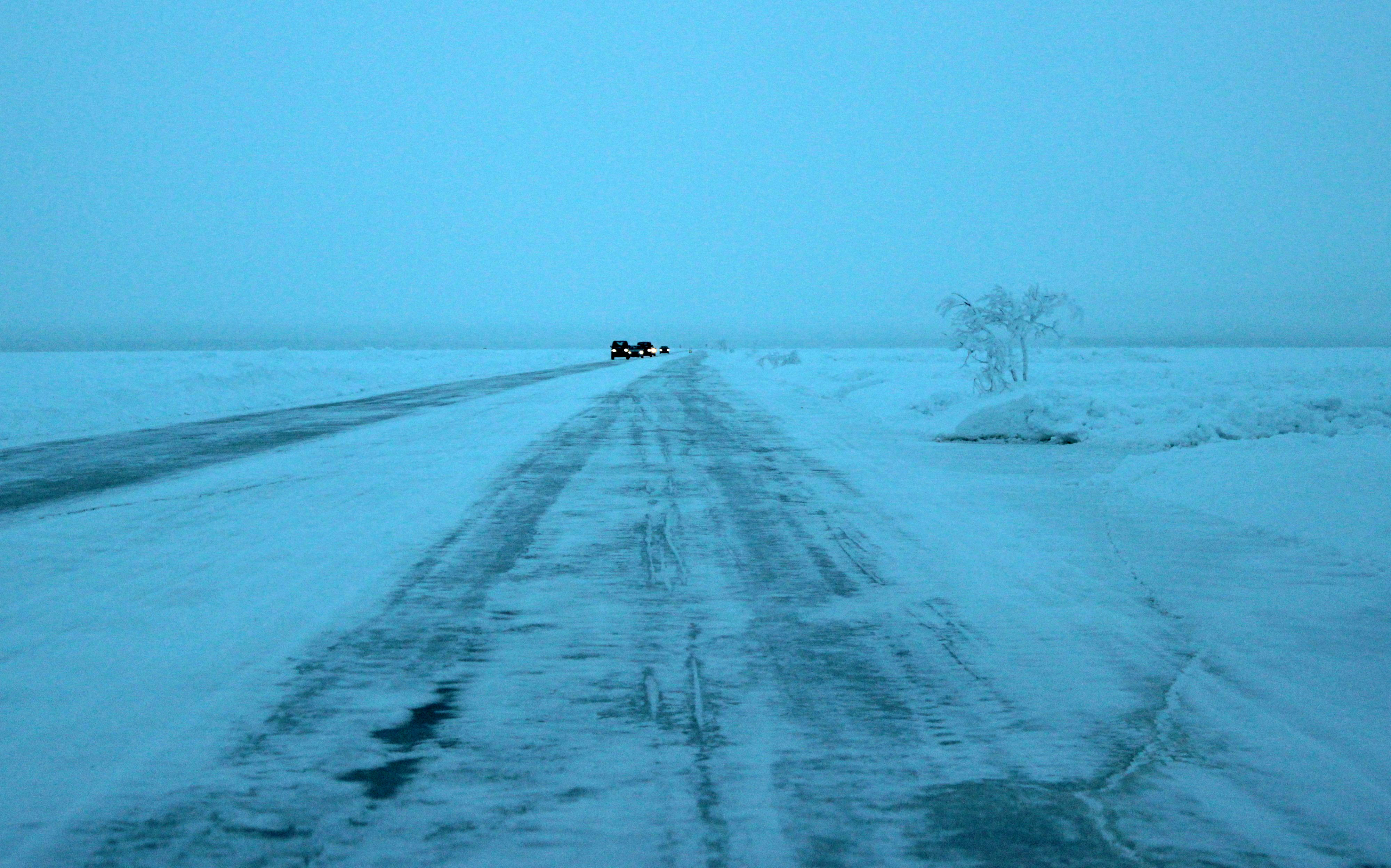 Ice road between the island and the mainland in Hailuoto, Finland image ...