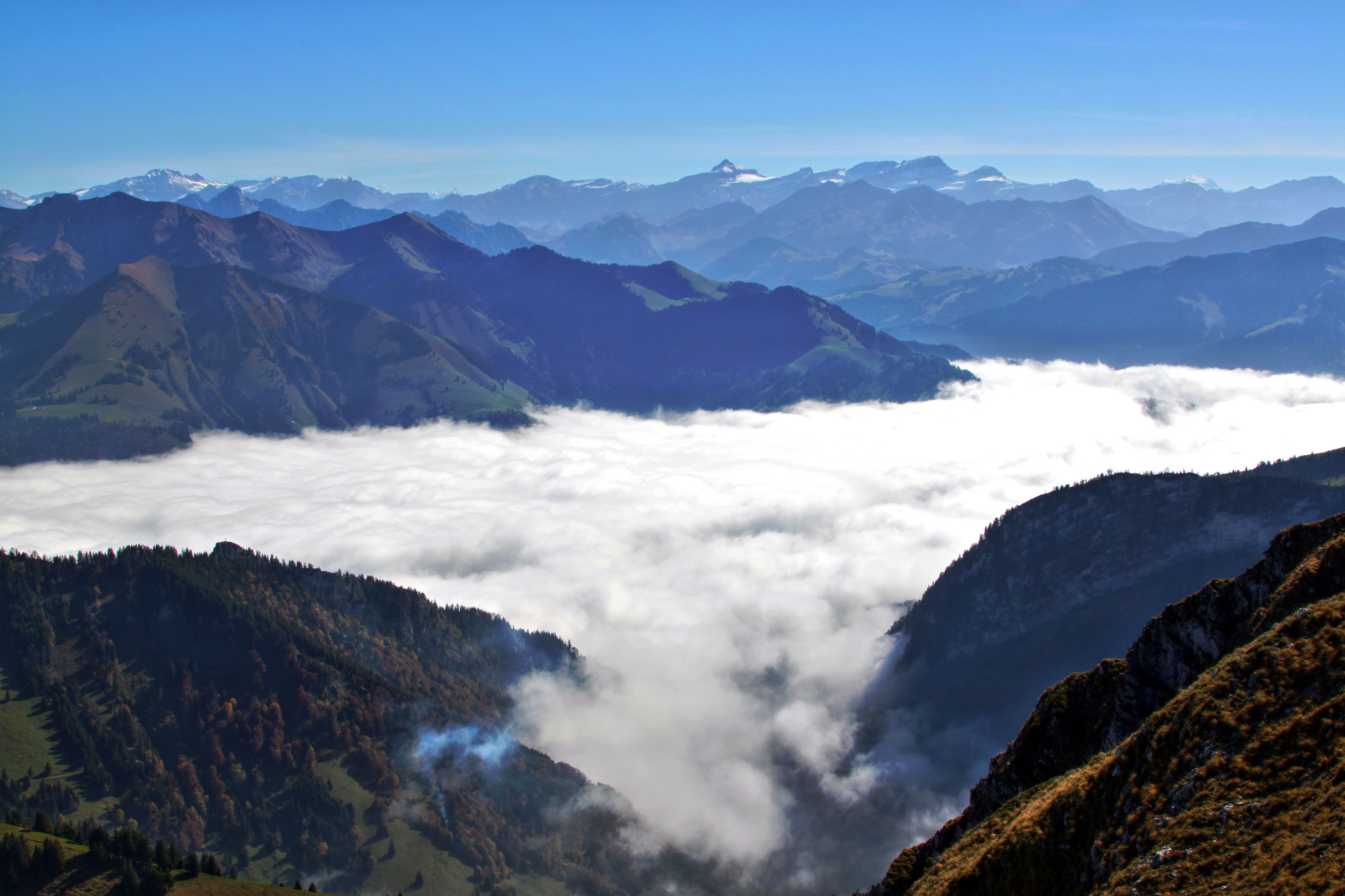 Mountain And Clouds Landscape In Switzerland Image Free Stock Photo 