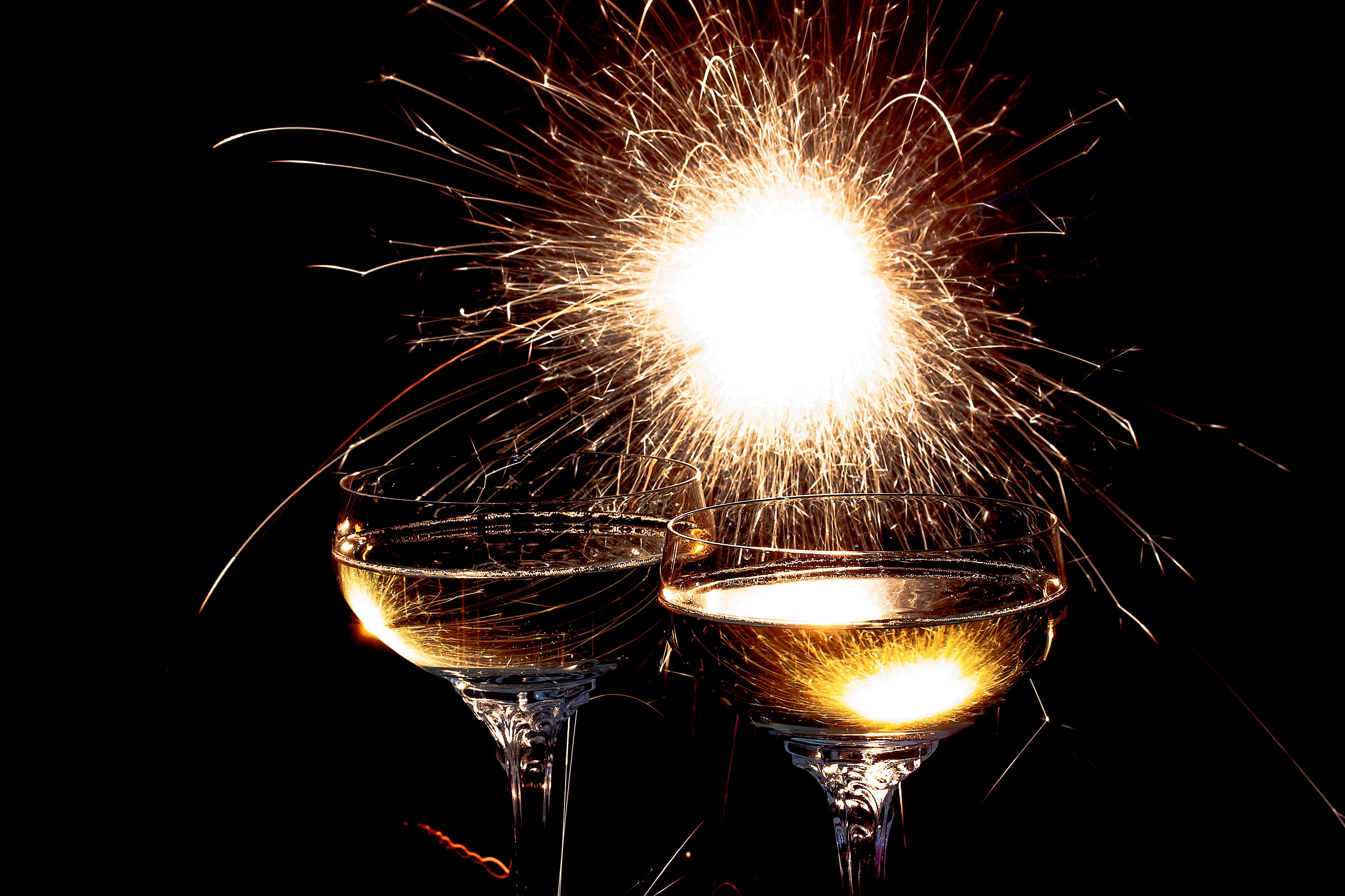 Fireworks Sparklers with two glasses of Champagne image - Free stock photo - Public Domain photo ...