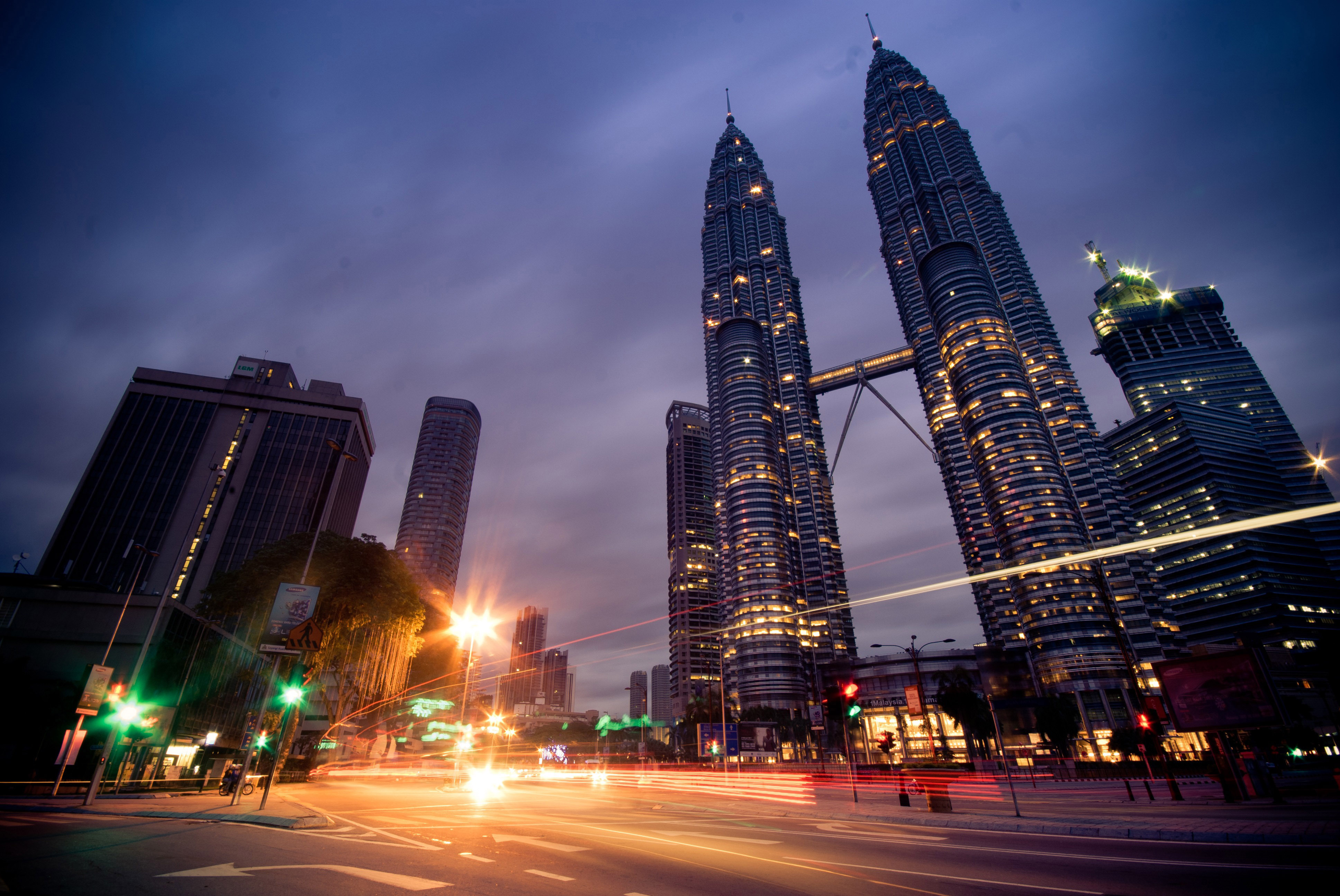 Night Time View Of Petronas Twin Towers In Kuala Lumpur Malaysia Image Night Time View Of Petronas Twin Towers In Kuala Lumpur Malaysia Image