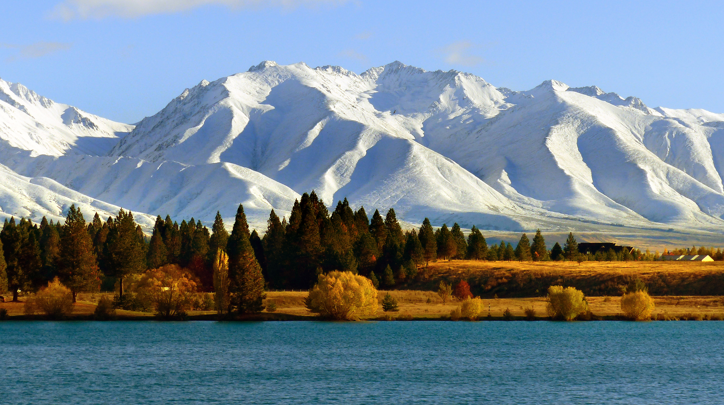 Snow Capped Peaks And Mountains Landscape In New Zealand Image Free