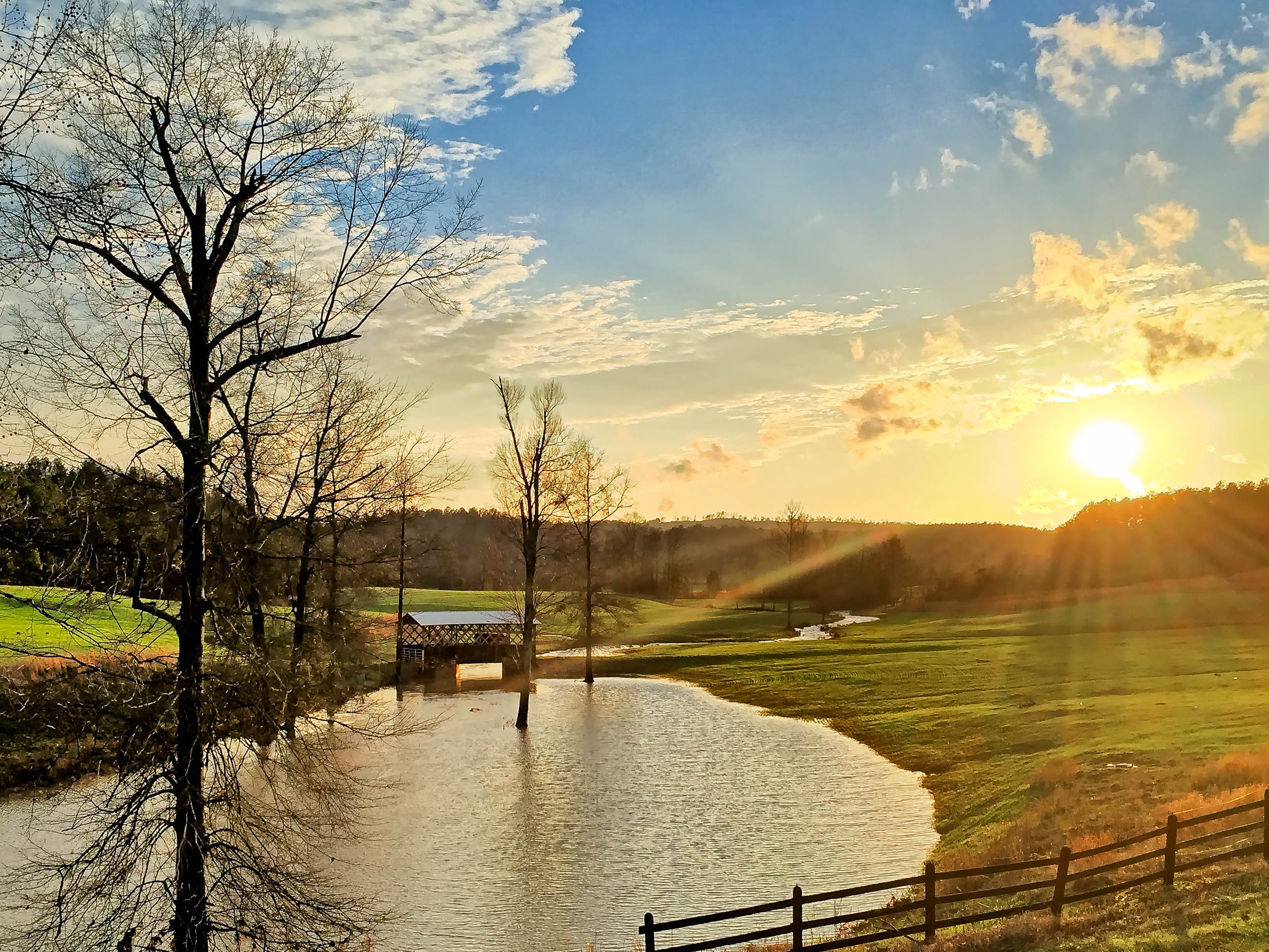 Late Afternoon Sunlight Shining Across The Landscape Image Free Stock