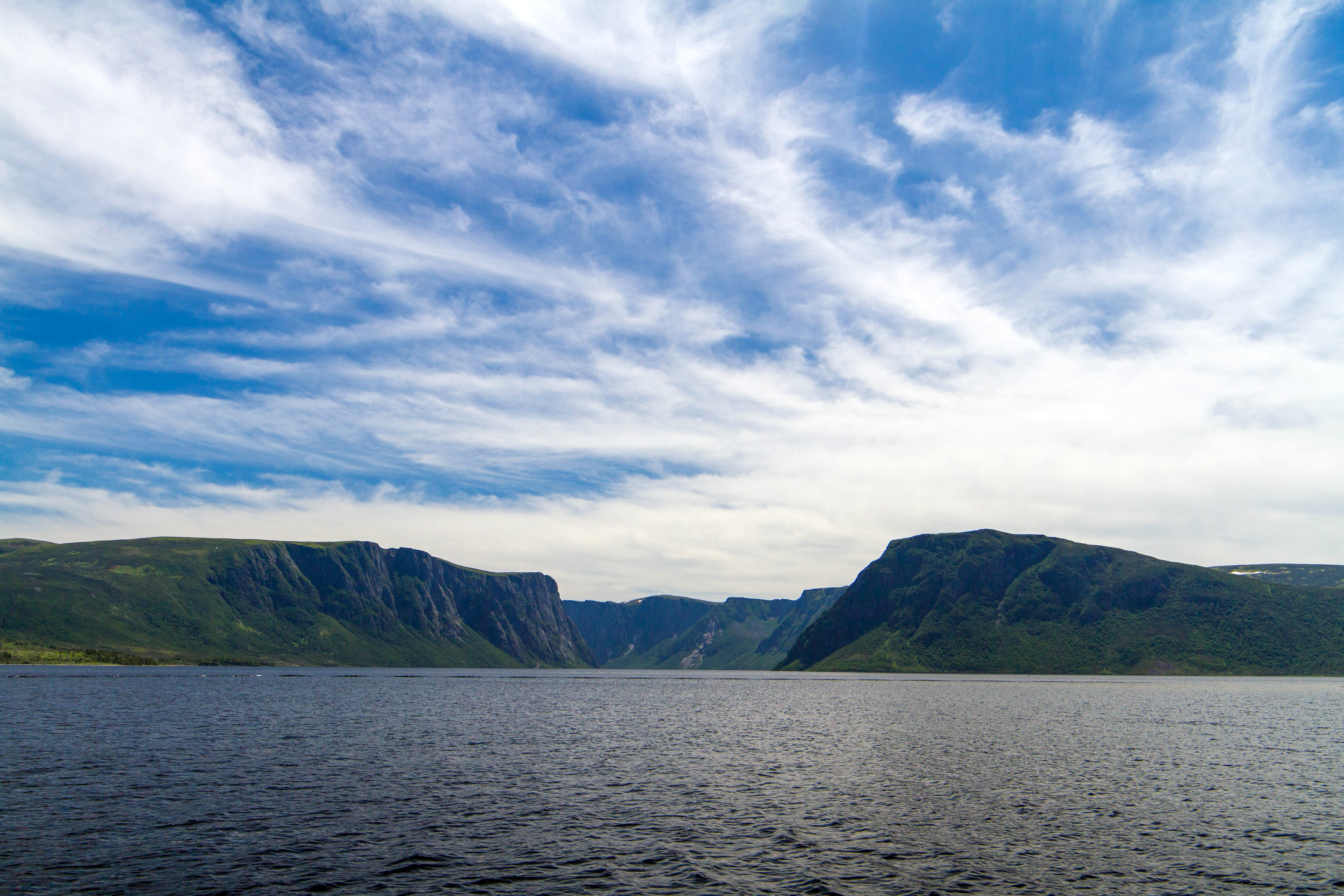 Pond with sky and clouds landscape image - Free stock ...