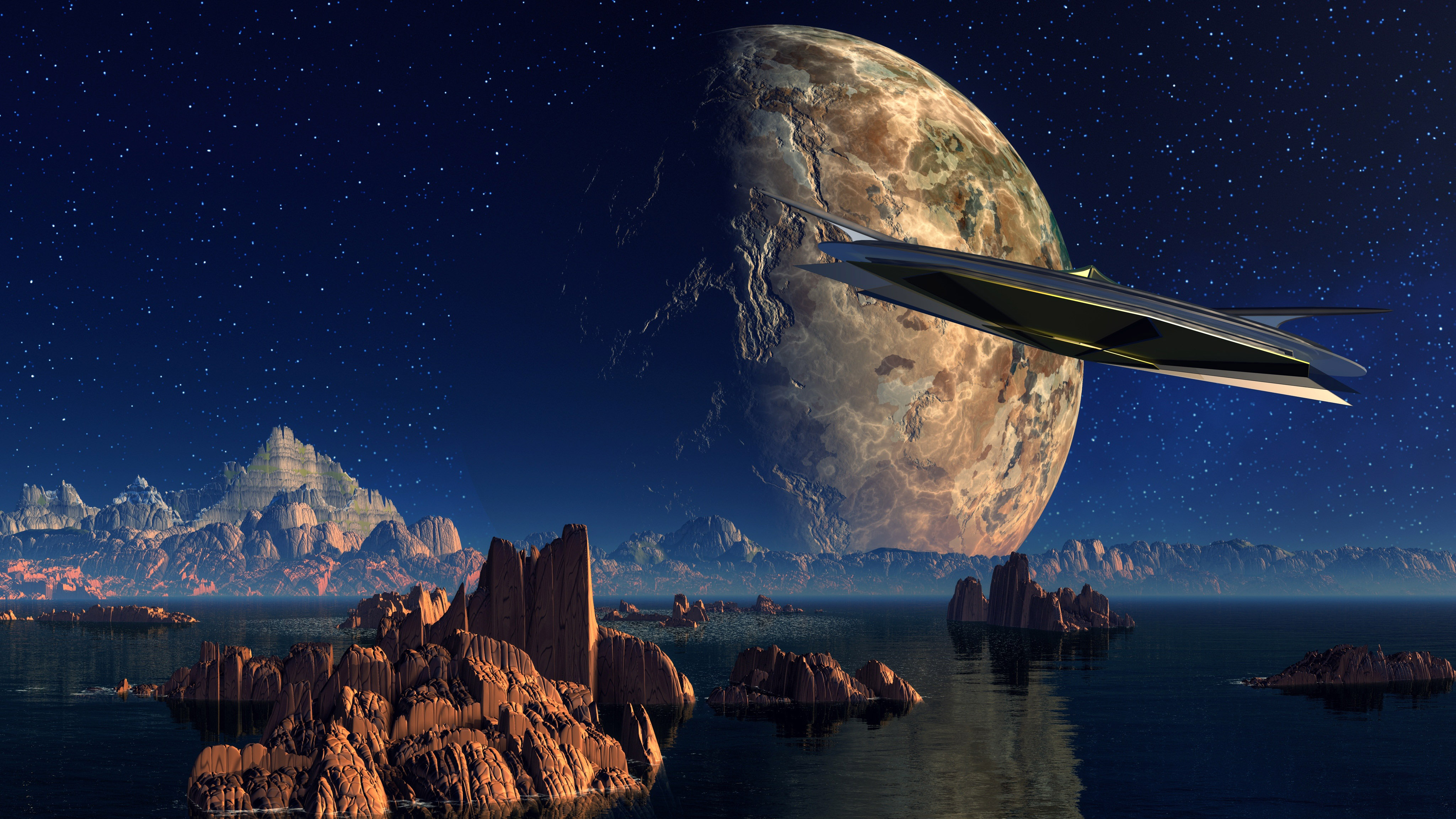 UFO Flying Saucer in an otheworldy landscape image - Free ...