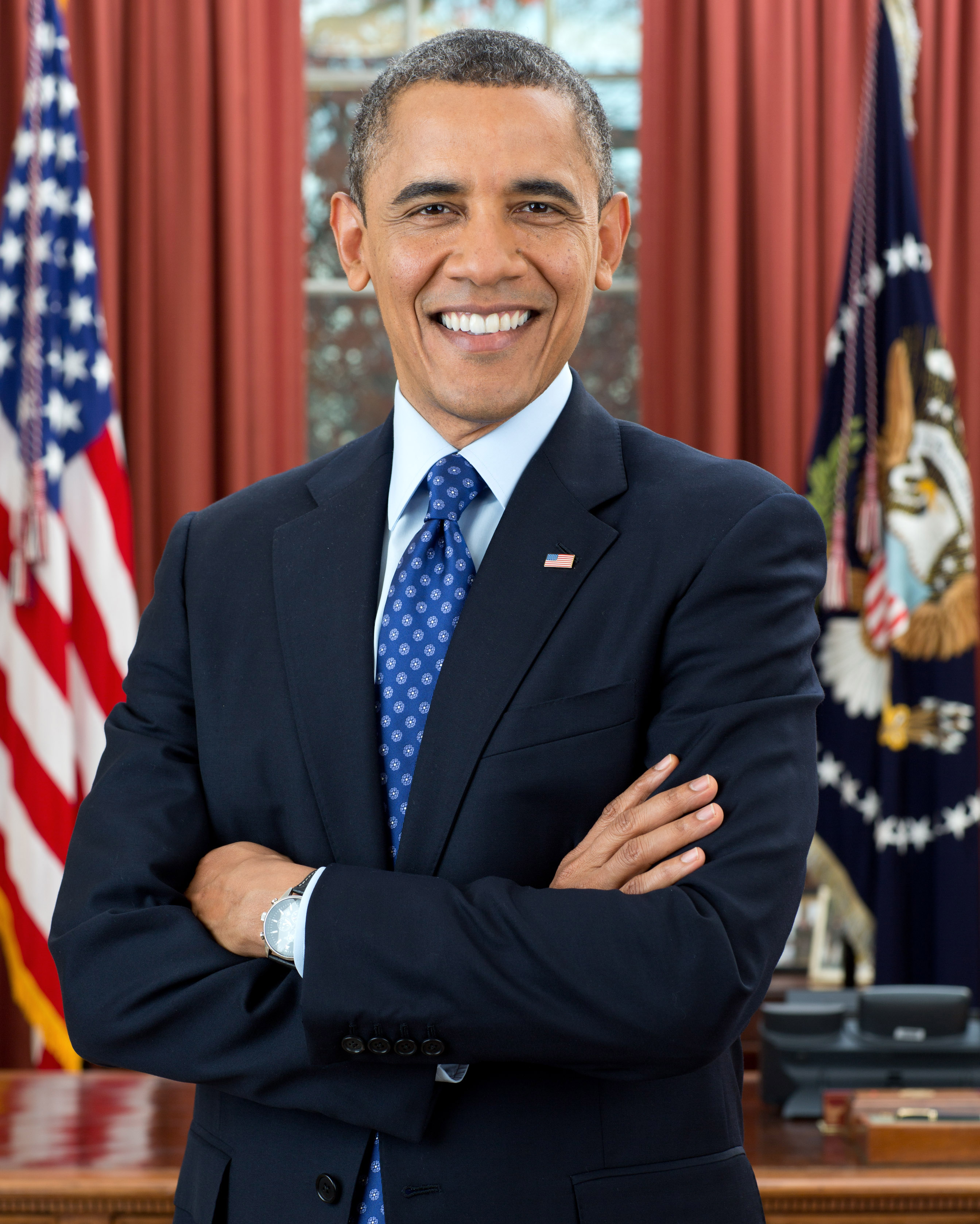 President Barack Obama Is Photographed During A Presidential Portrait