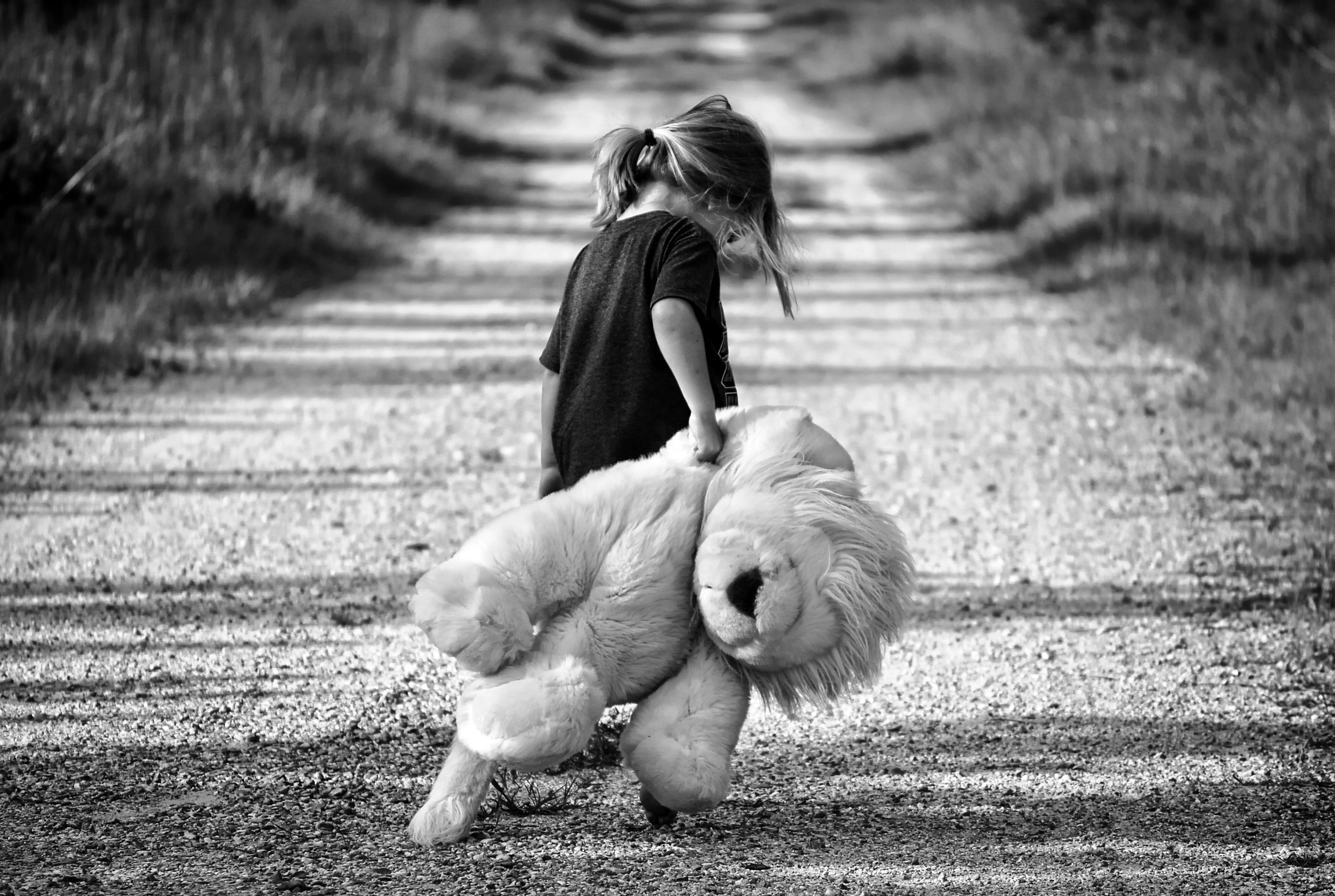 a girl with teddy bear