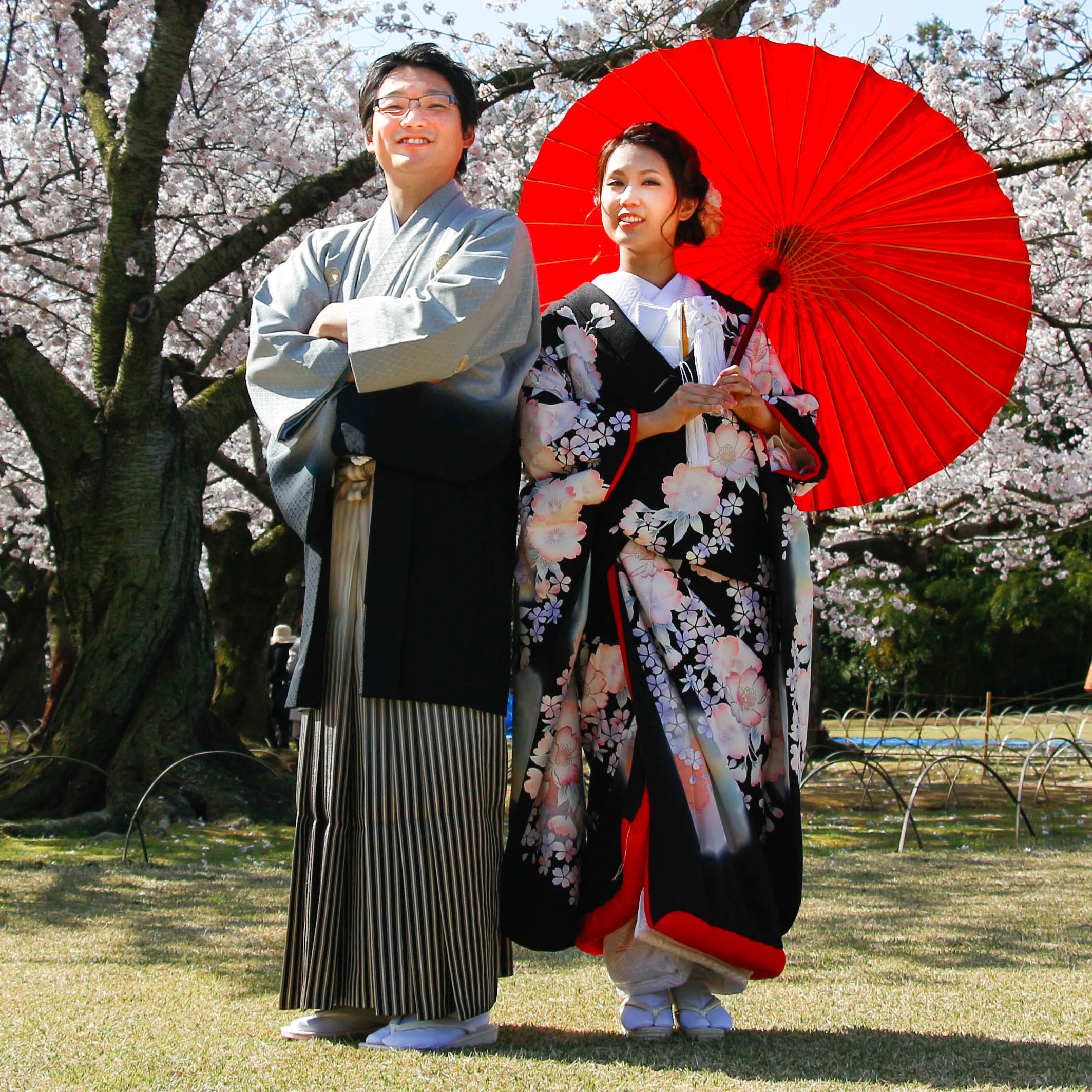 Japanese Couple In Traditional Dress Image Free Stock