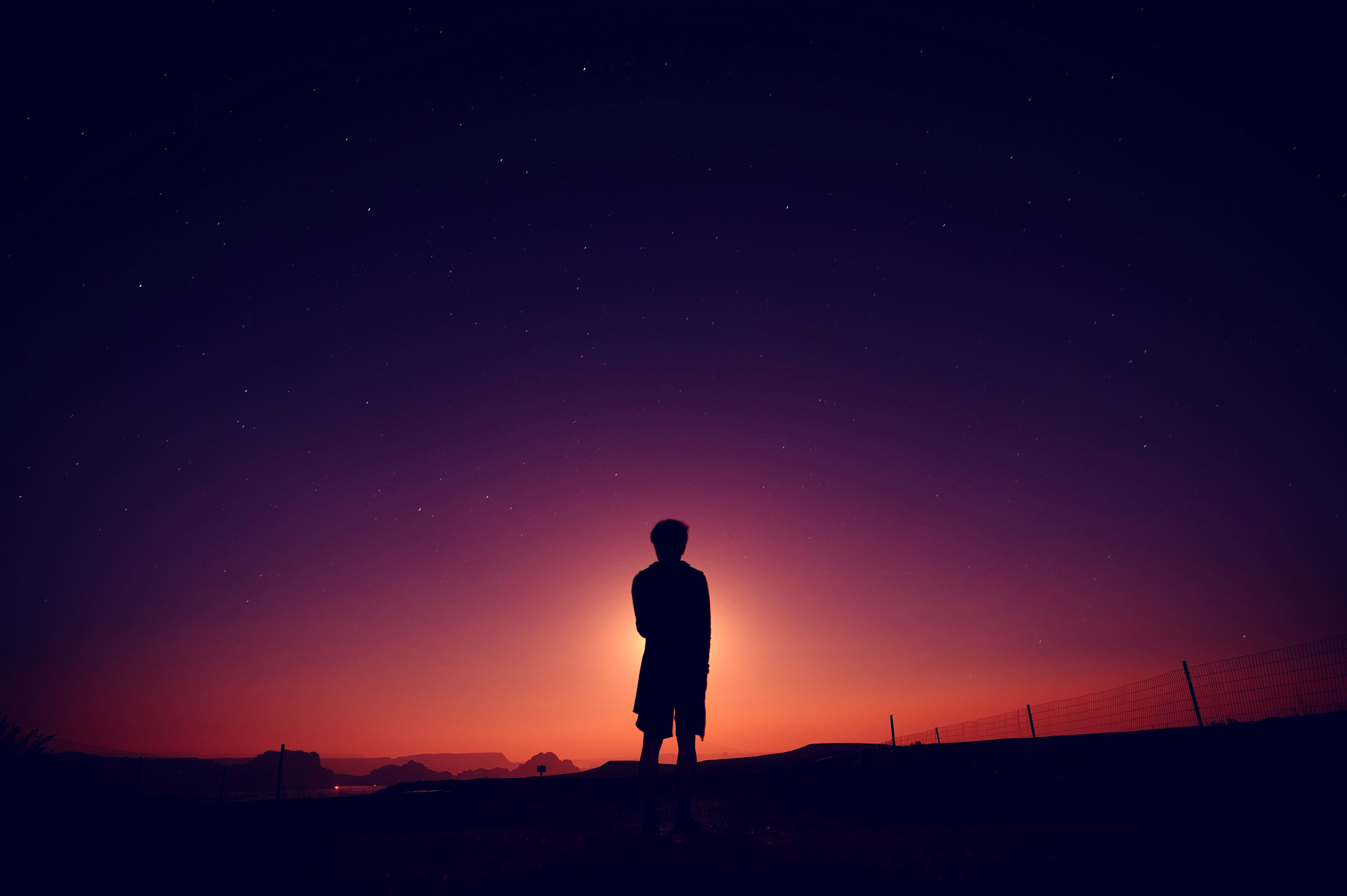 boy standing silhouette