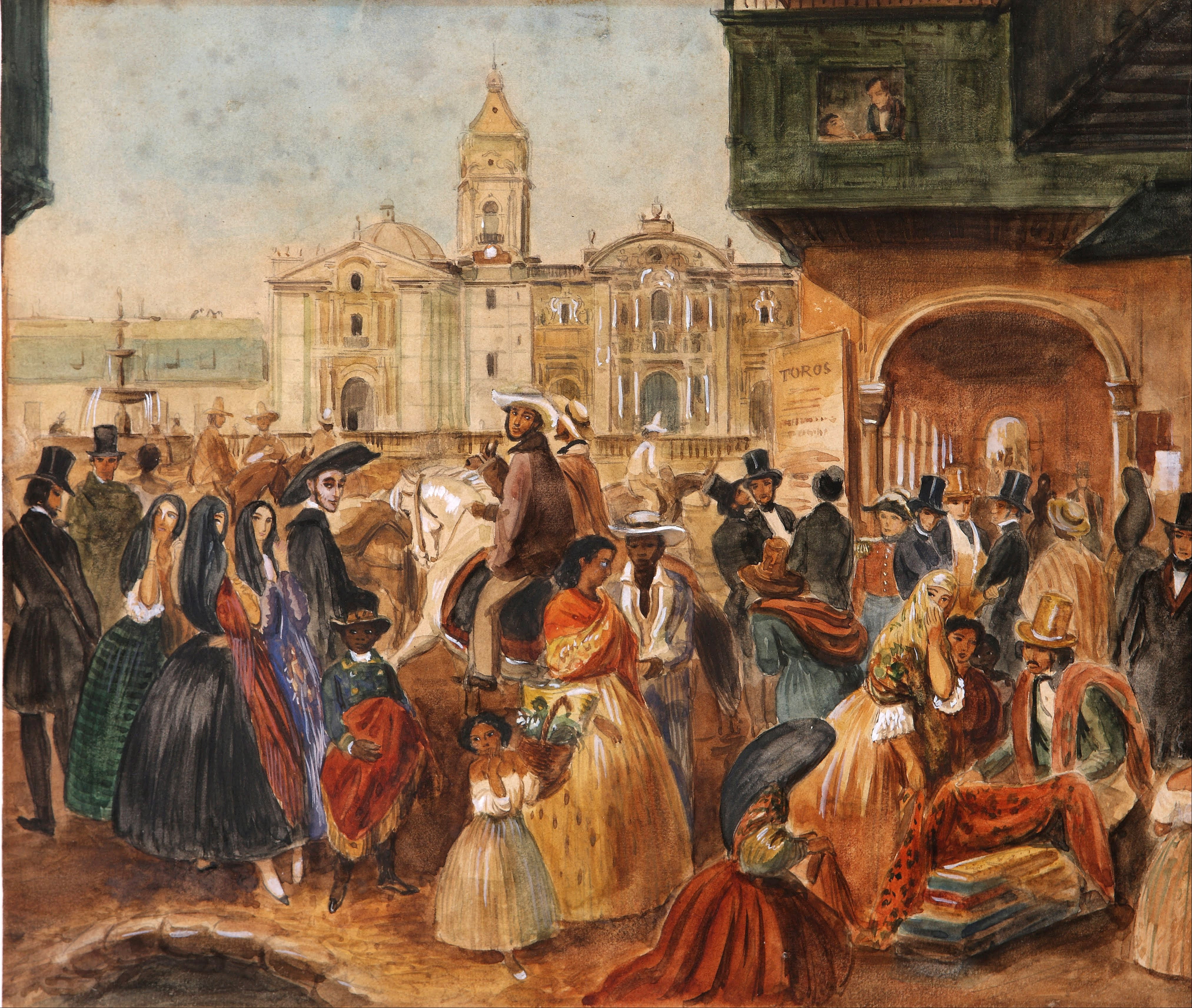  Lima  s main square  painting in Peru image Free stock 