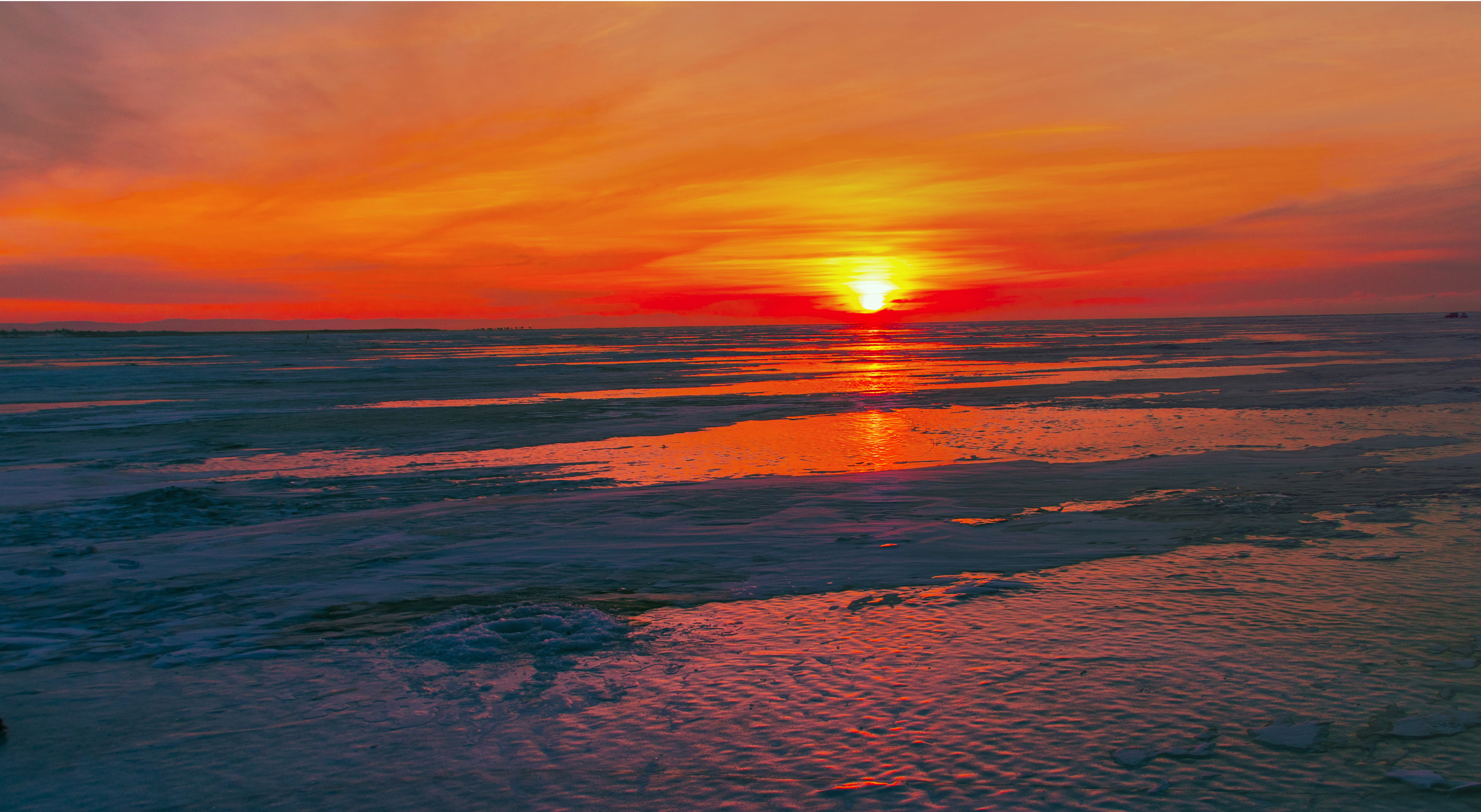 Free Stock Photo of Sunset over Lake Baikal, Russia 