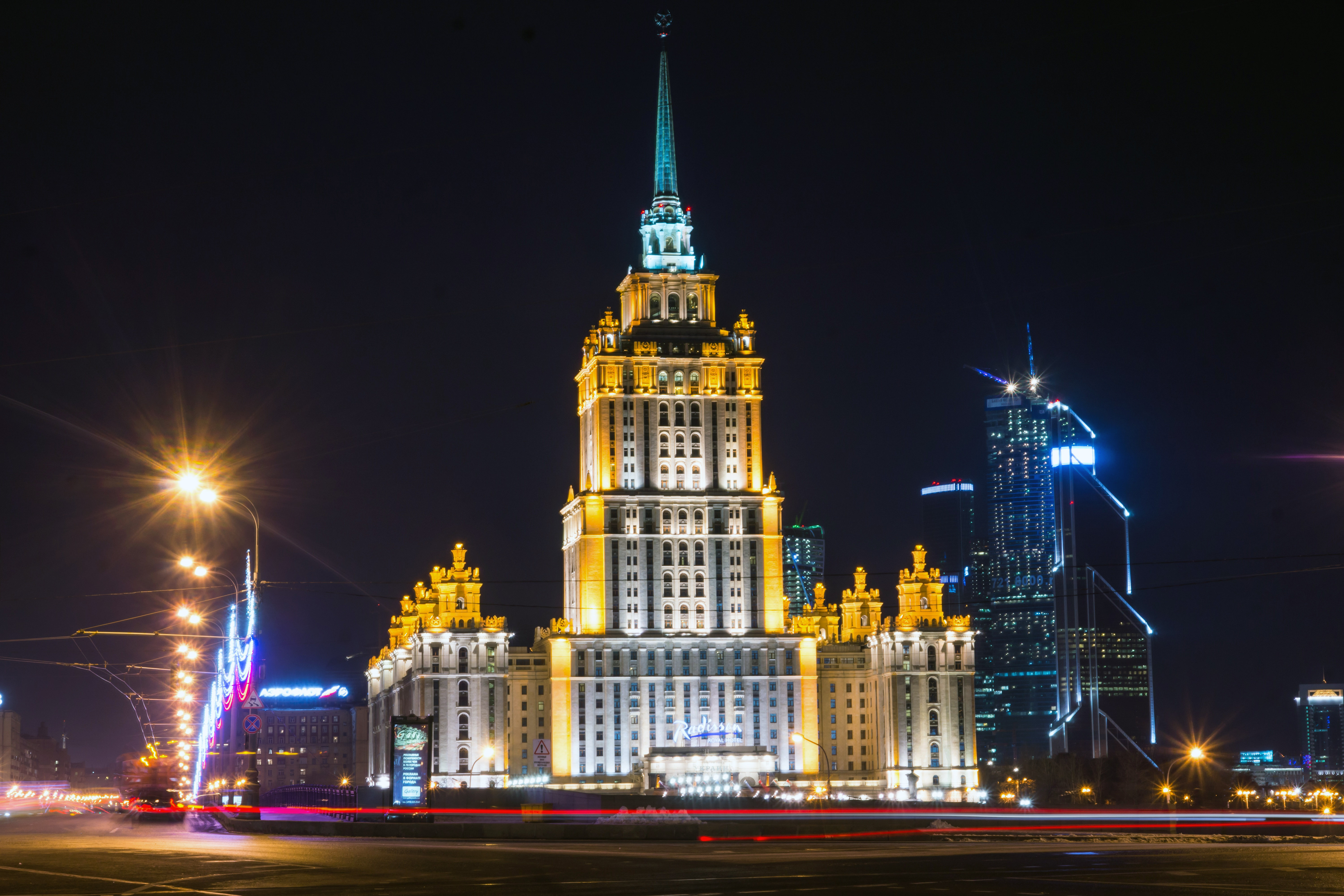 Hotel of Moscow at Night in Russia image - Free stock photo - Public ...